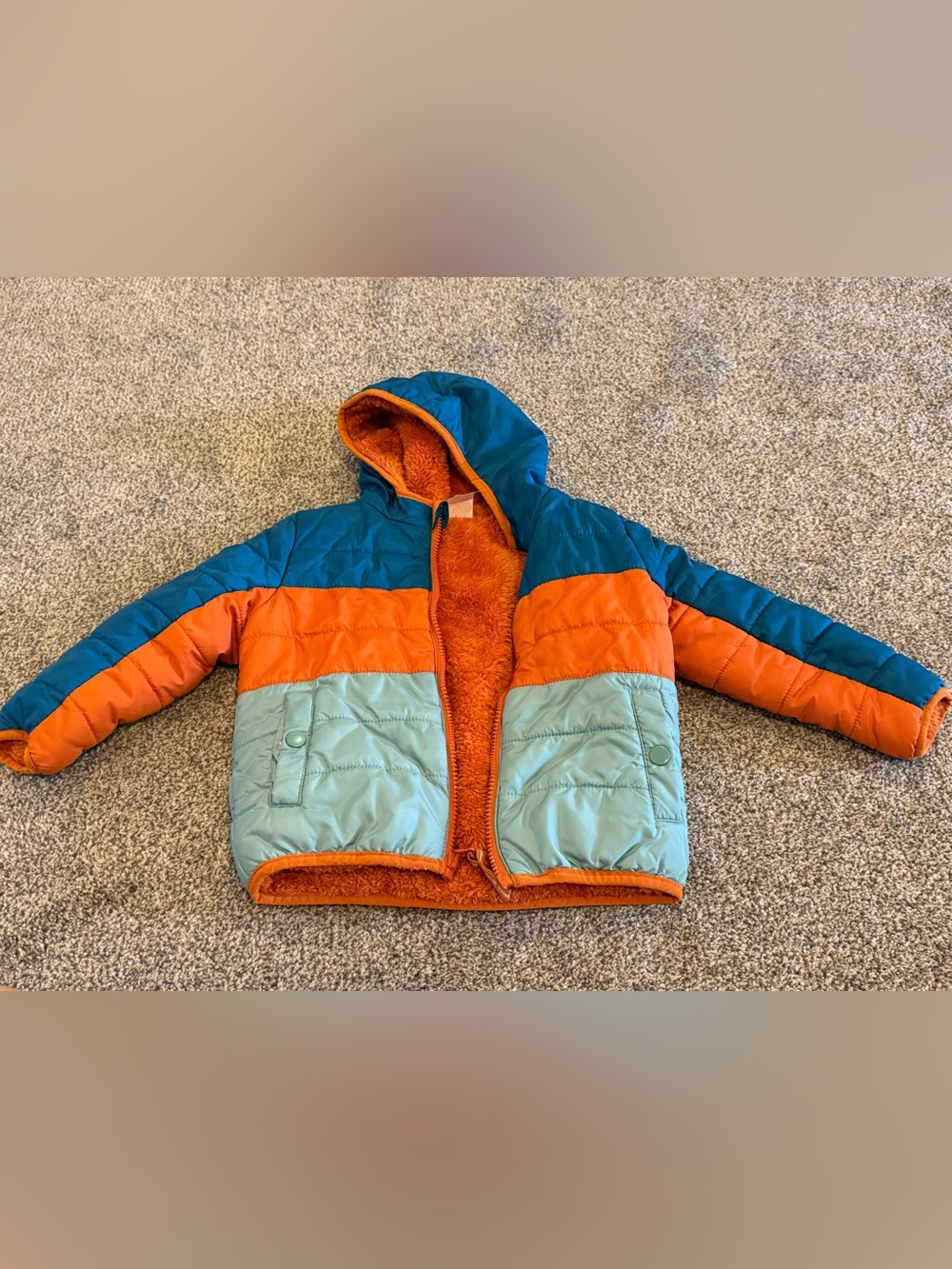 Cat & Jack Toddler Puffer Jacket - Teal, Orange, Light Blue